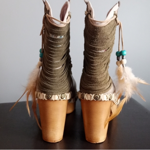 Nemonic Boho style platform cowboy boots - Picture 9 of 14